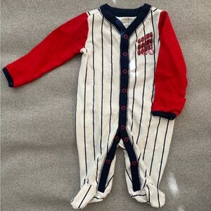 Carter's Red and White Striped Footie